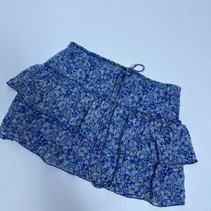 Wild Fable Blue and White Tiered Bubble Mini Skirt